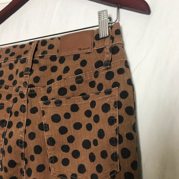 NWT Madewell Brown Leopard Dot 10” High-Rise Lyocel Skinny Pants Womens Sz 27 - Picture 12 of 16